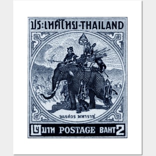 1955 Thailand War Elephant Posters and Art